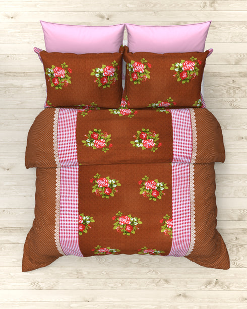 COCO KING 100% COTTON 160 TC KINGSIZE BEDSHEET WITH 2 PILLOW COVERS-6B